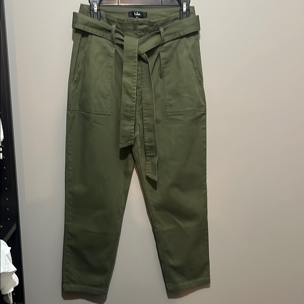 (3 for$24) Lulu's Olive Green High-Waisted Cropped Pants